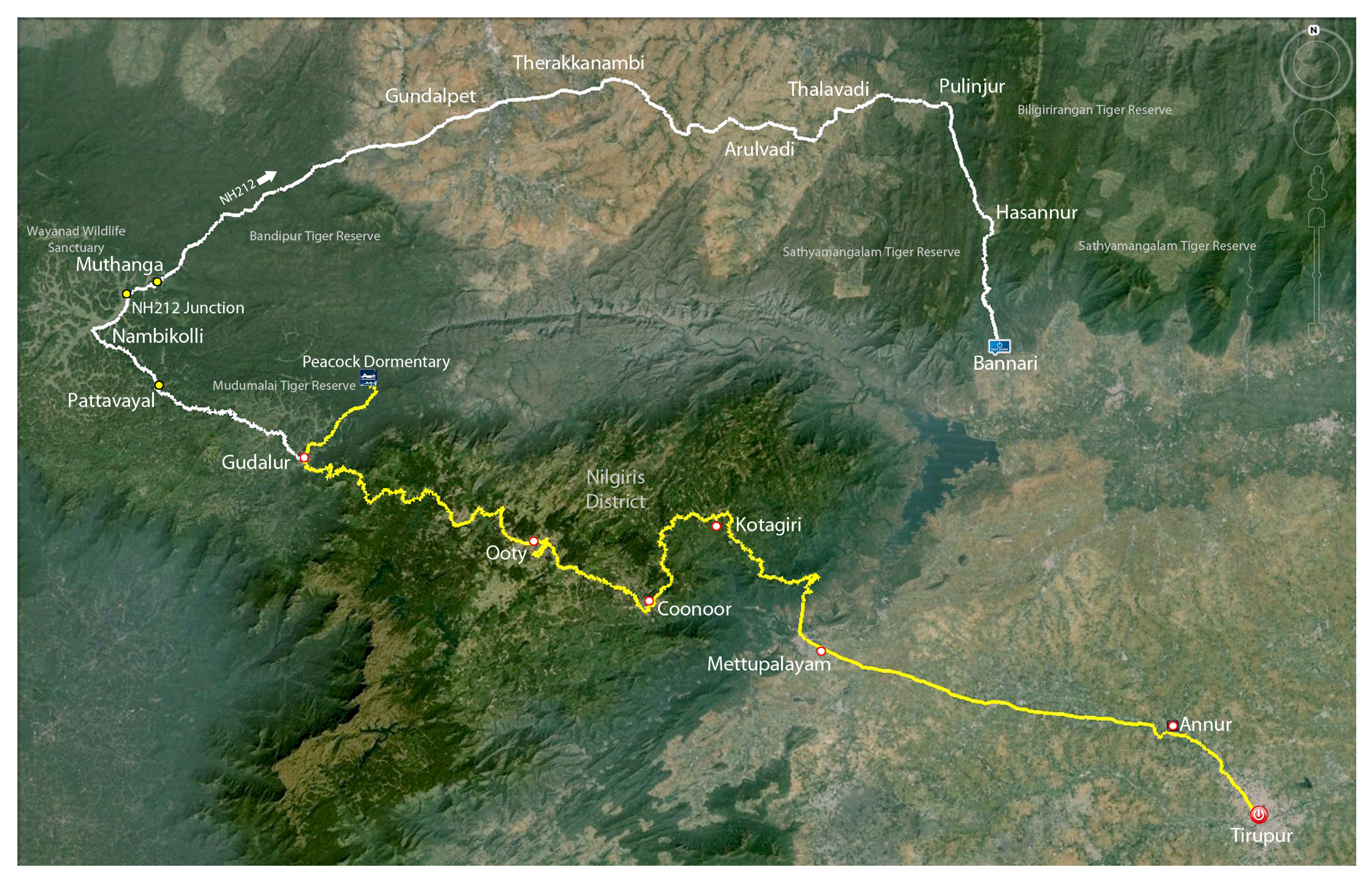 Route map - Motor cycle rally